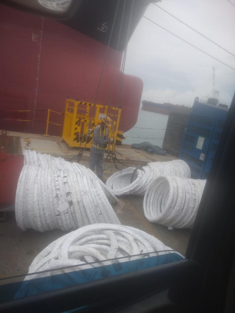 Razor wire for vessel at dry dock